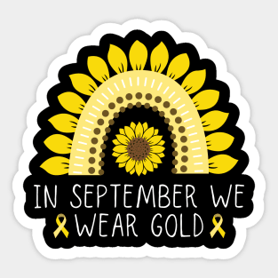 In September we wear Gold Childhood cancer awareness Sticker